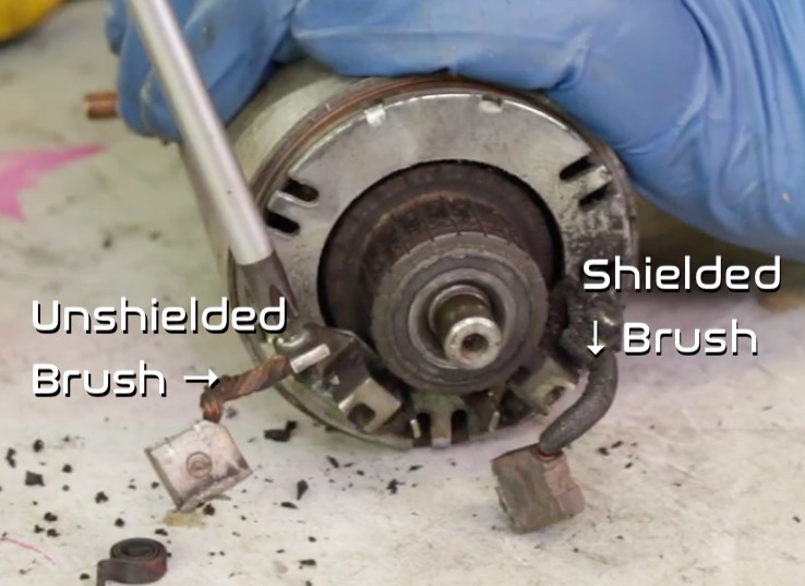 shielded versus unshielded brush honda motorcycle starter motor common motor.png